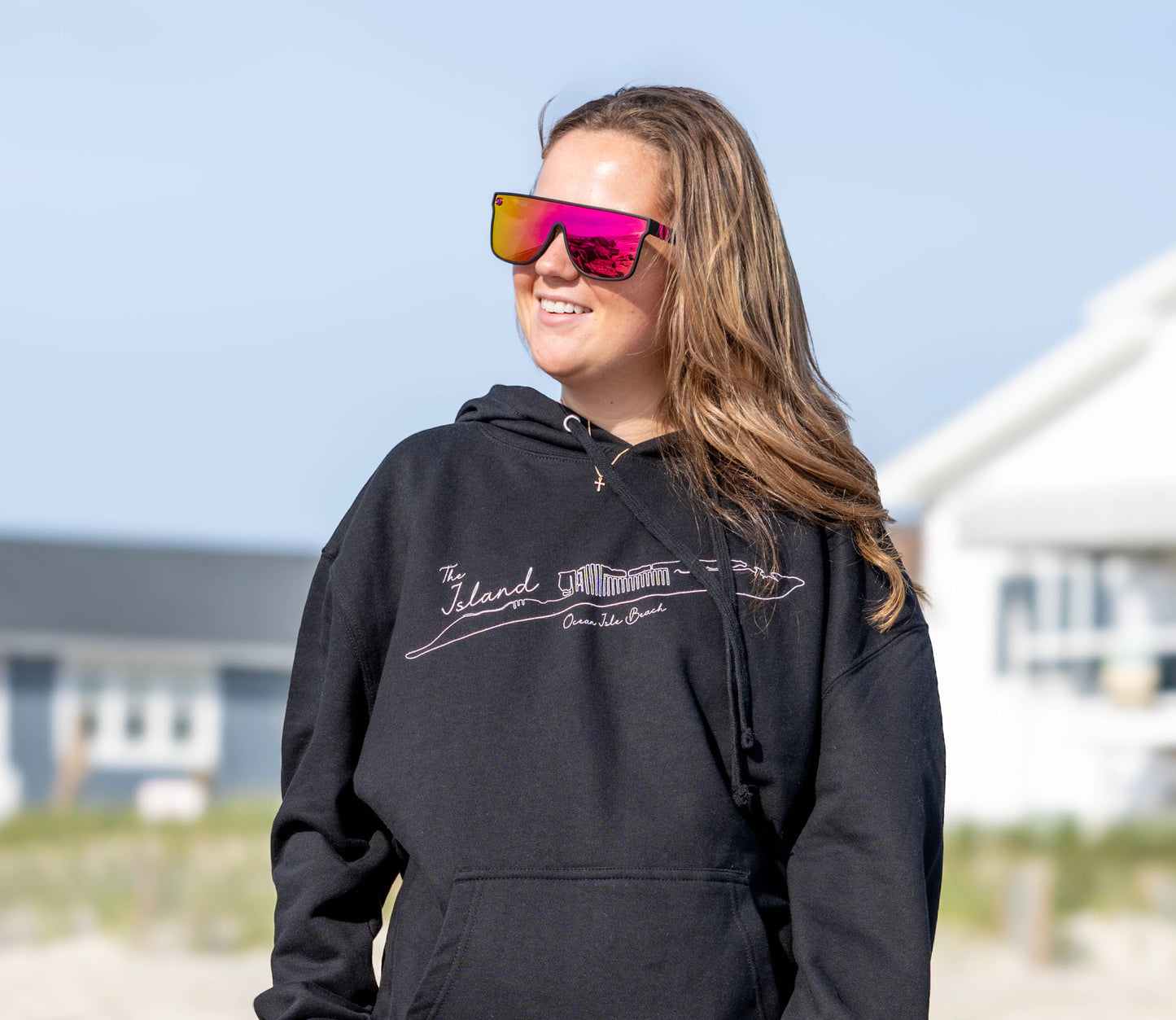 "The Island" design Mid-weight Beach Hoodie