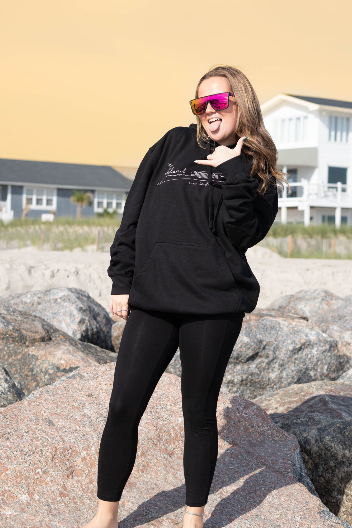 "The Island" design Mid-weight Beach Hoodie