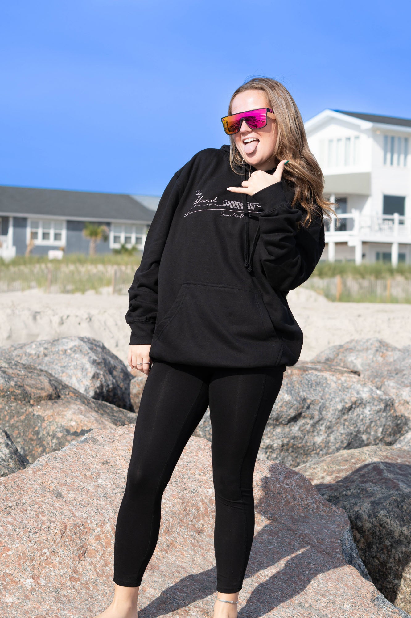 "The Island" design Mid-weight Beach Hoodie