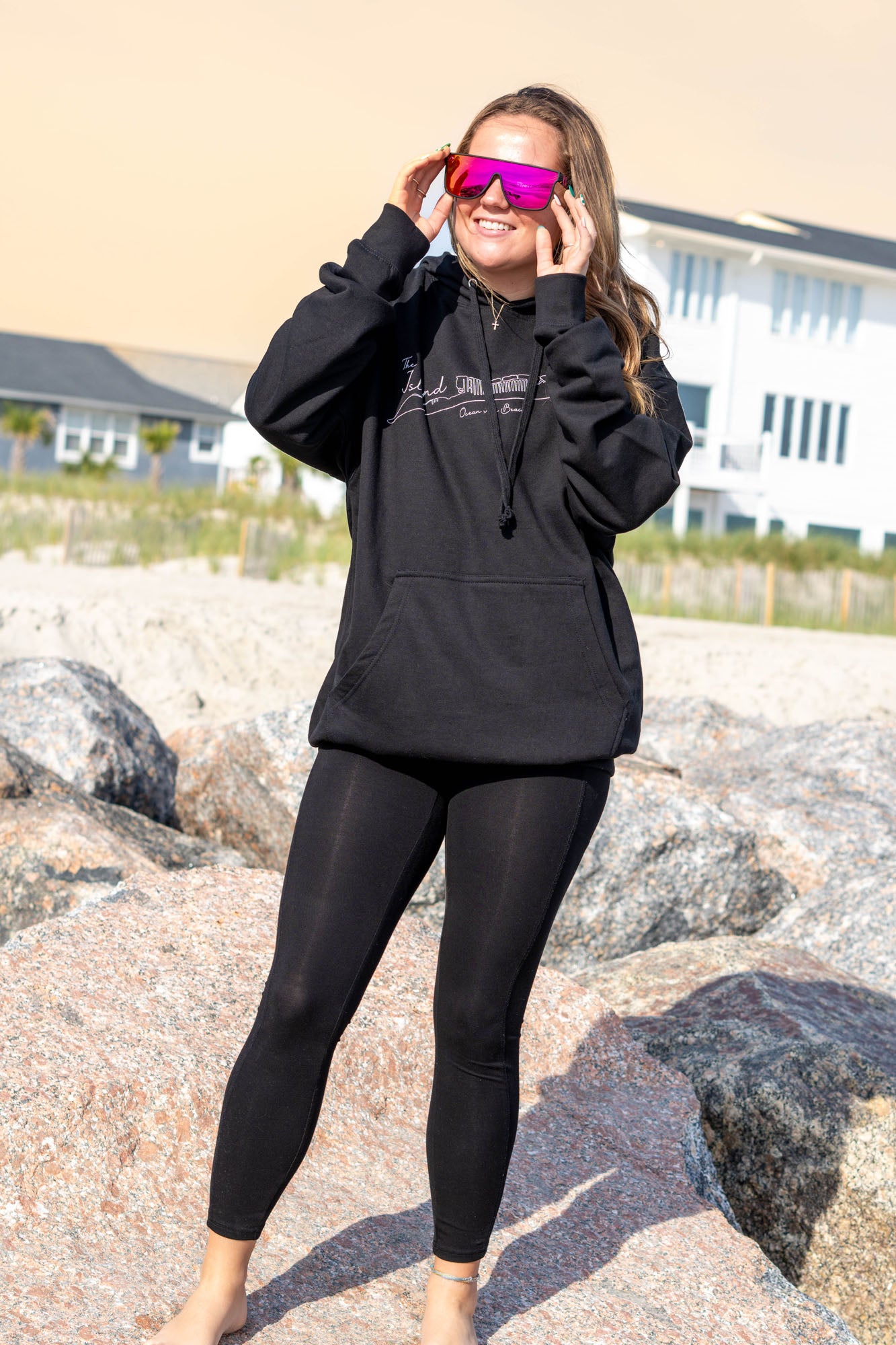 "The Island" design Mid-weight Beach Hoodie