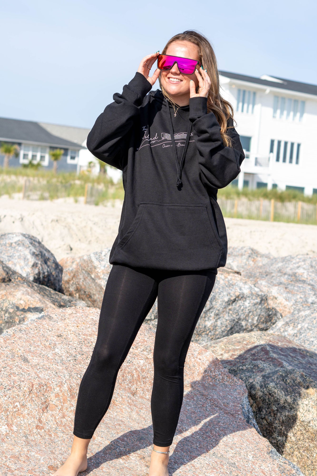 "The Island" design Mid-weight Beach Hoodie