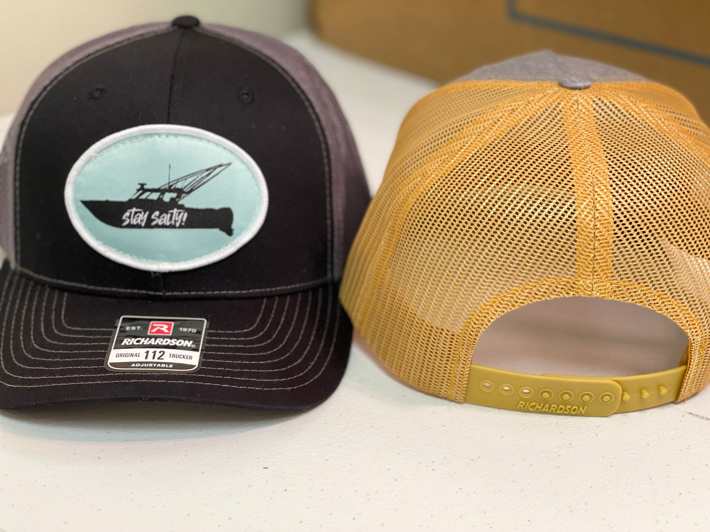 Snapback Trucker Hat - "Stay Salty!" Fishing Boat