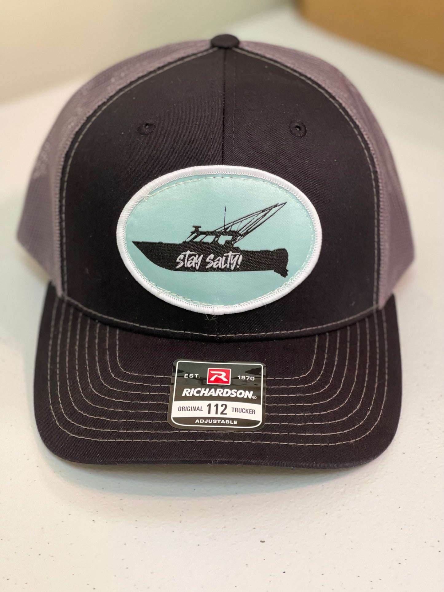 Snapback Trucker Hat - "Stay Salty!" Fishing Boat