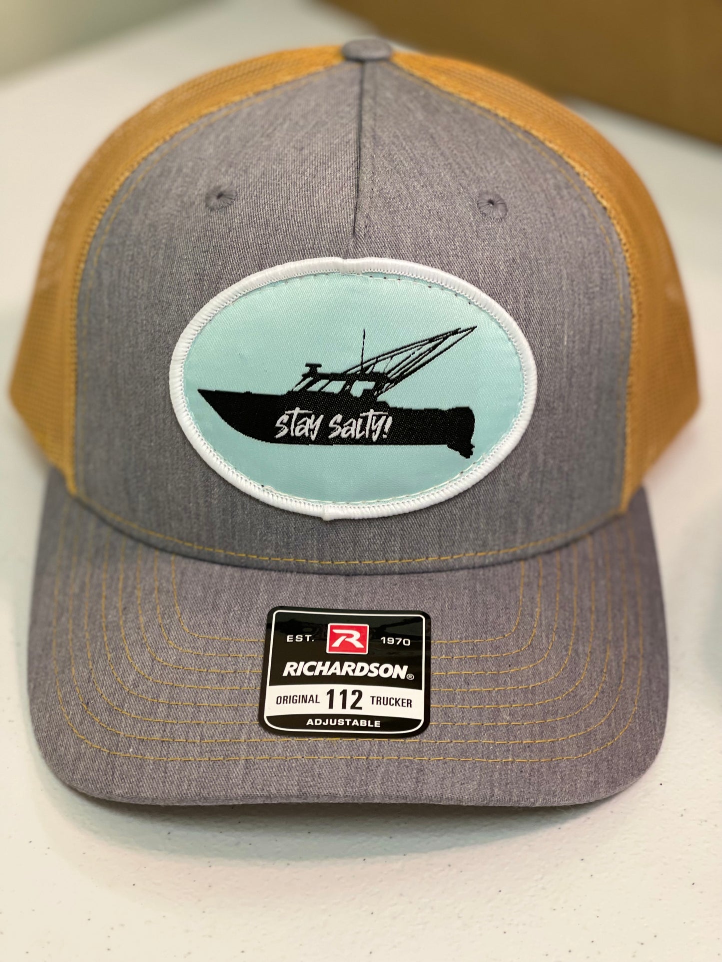 Snapback Trucker Hat - "Stay Salty!" Fishing Boat