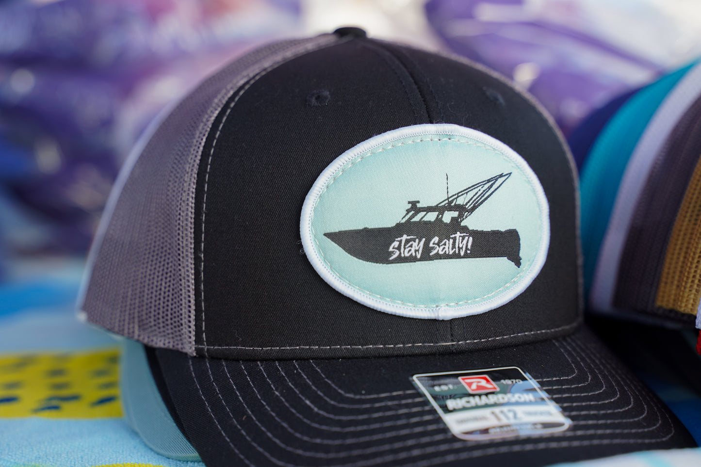 Snapback Trucker Hat - "Stay Salty!" Fishing Boat