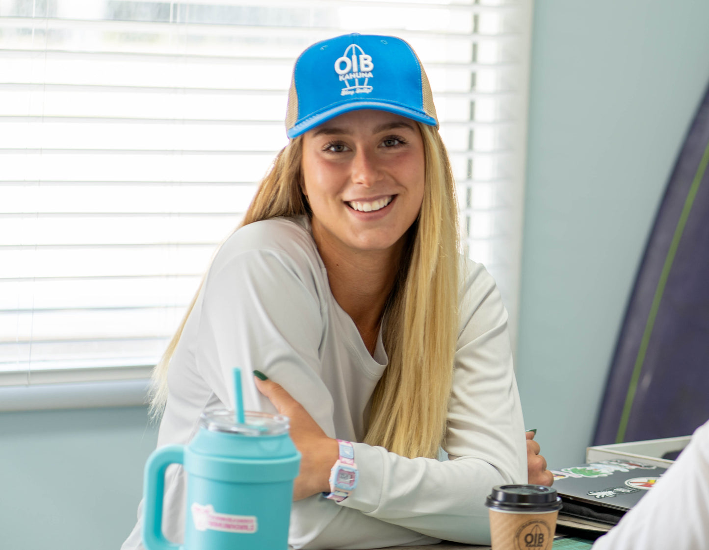 OIB Kahuna Surfboard Logo Trucker Hat