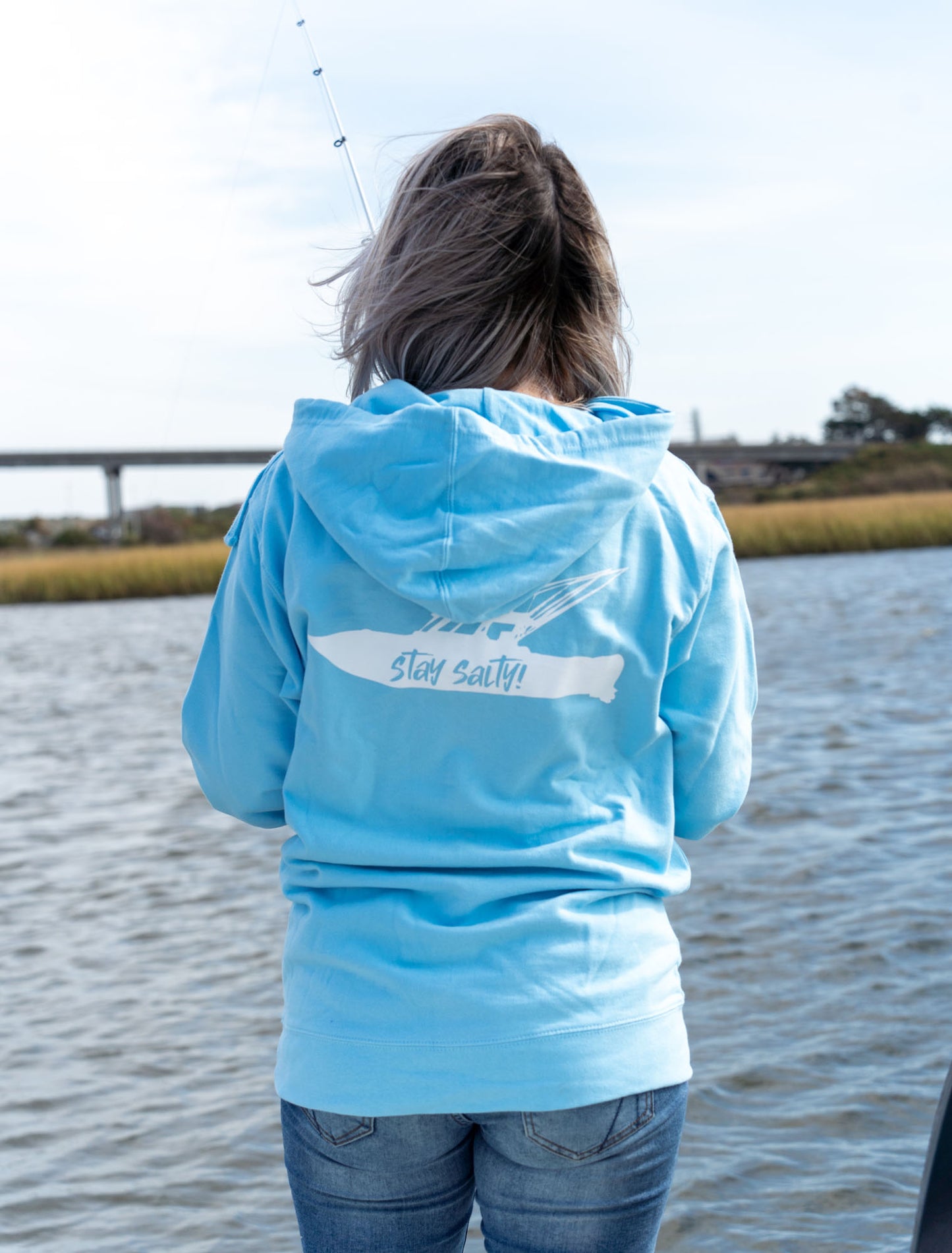 "Stay Salty!" Boat - Mid-weight Beach Hoodie