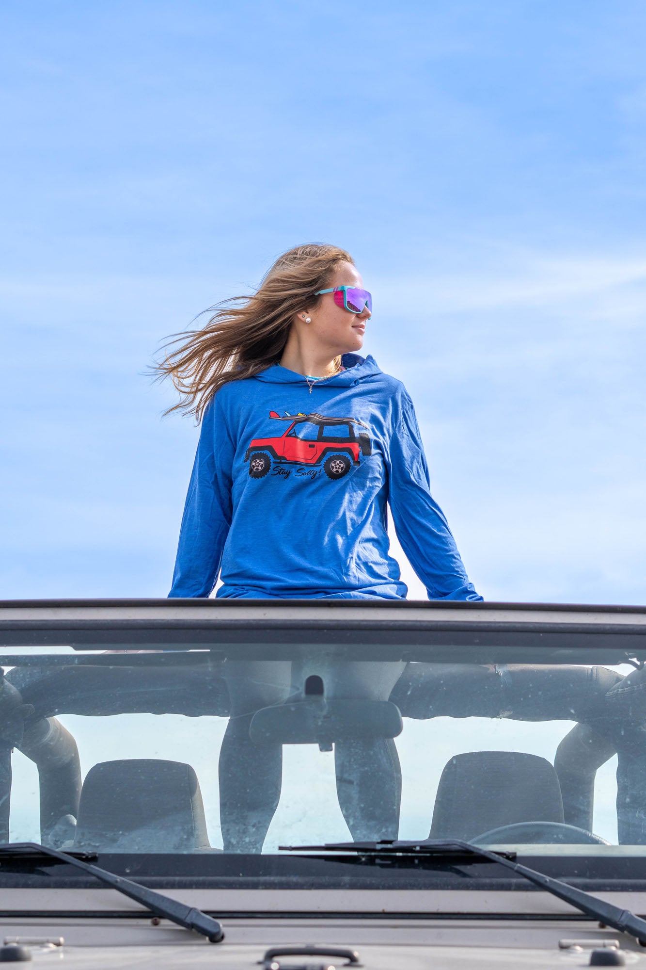 "Stay Salty!" Surf Jeep - Thin KA-Hoodie