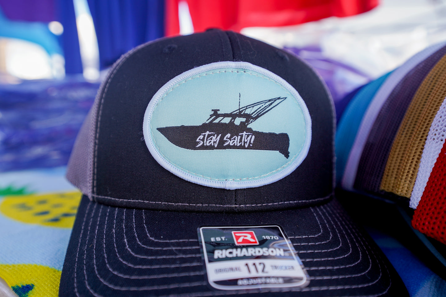 Snapback Trucker Hat - "Stay Salty!" Fishing Boat