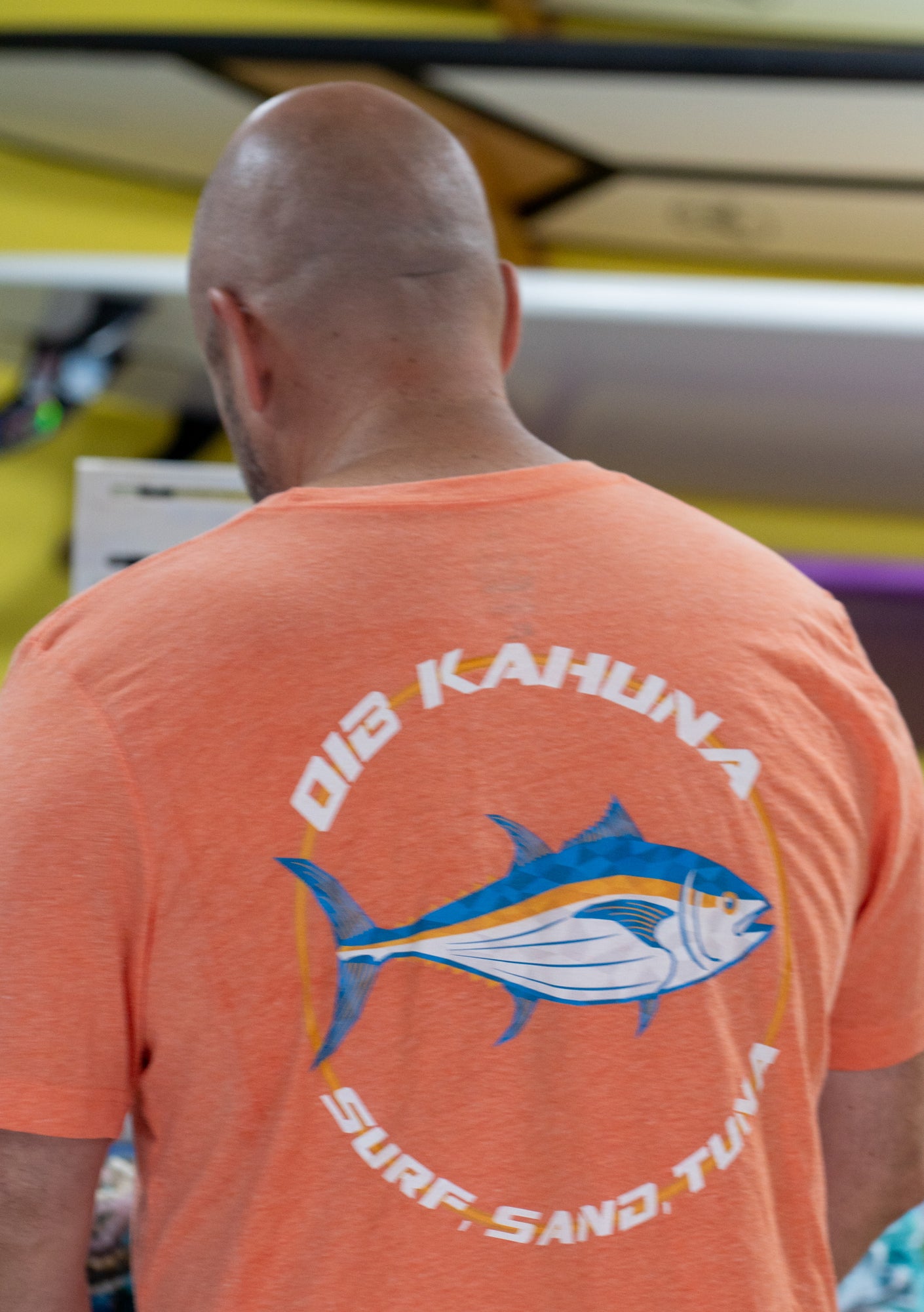 Kahuna Tuna Fishing Shirt Orange Sunrise / Small