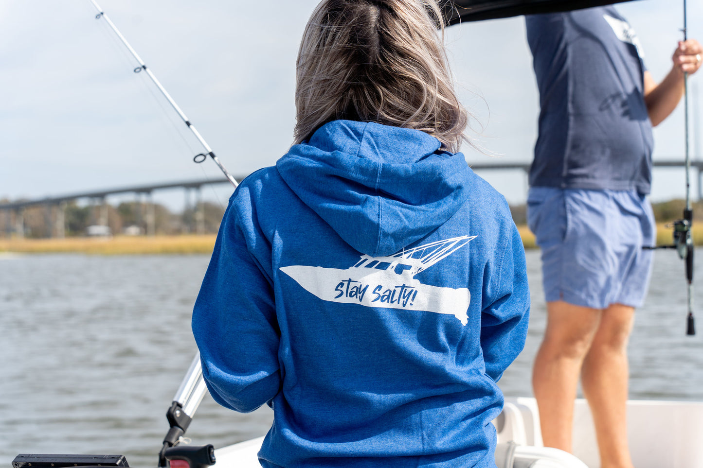 "Stay Salty!" Boat - Mid-weight Beach Hoodie